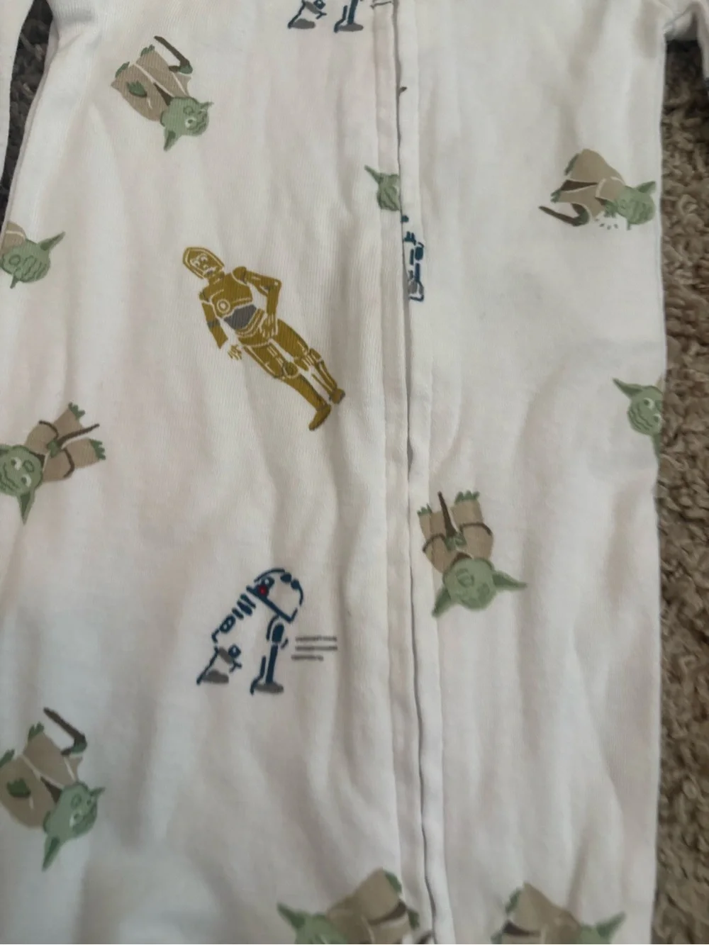 Baby Cream Star Wars Character Footed One-Piece